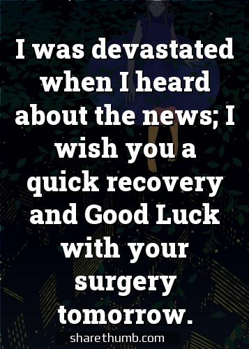 recovery wishes before surgery